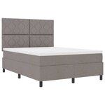 vidaXL Lit à ressorts avec matelas Taupe 140 x 200 cm tissu