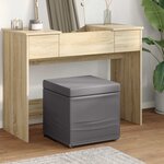 vidaXL Tabouret Gris Cuir Synthétique et Bois Composite