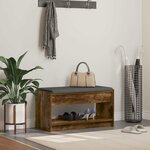 vidaXL Banc d'entrée avec coussin Chêne Fumé 83 x 38 x 45 cm