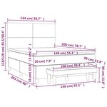 vidaXL Sommier à lattes de lit avec matelas Gris clair 140x200cm Tissu