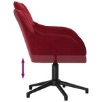 vidaXL Chaises pivotantes à manger lot de 2 Rouge bordeaux Velours