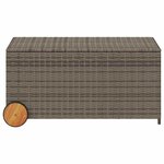 vidaXL Boîte de rangement de jardin et roues gris 190L résine tressée