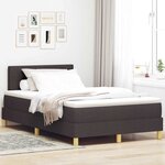 vidaXL Lit à ressort LED avec matelas Marron foncé 120 x 190 cm tissu