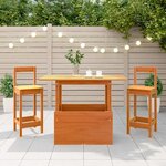 vidaXL Table de jardin cire marron 100x50x75 cm bois massif de pin