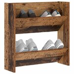 vidaXL Cabinet à chaussures avec étagère Bois ancien 60 x 18 x 60 cm