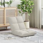 vidaXL Fauteuil de sol ajustable Crème Velours