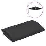 vidaXL Tissu de remplacement pour parasol déporté noir 300 cm