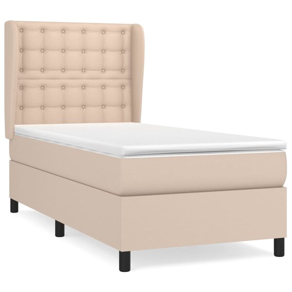 vidaXL Sommier à lattes de lit avec matelas Cappuccino 90x190 cm
