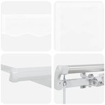vidaXL Auvent Rétractable Blanc 400 × 350 cm Tissu  Métal