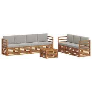 vidaXL Ensembles de canapés 8 pc Gris Naturel et Clair