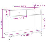 vidaXL Table console chêne fumé 100x34 5x75 cm bois d'ingénierie