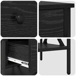 vidaXL Table de chevet avec tiroir Chêne noir 40 x 42 x 45 cm