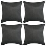 vidaXL Housse de coussin 4 Pièces 50x50 cm Polyester Faux daim Anthracite