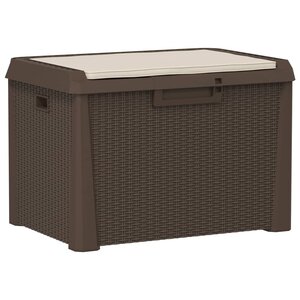vidaXL Boîte de rangement jardin coussin de siège marron 125 L PP