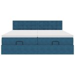 VidaXL Cadre de lit ottoman avec matelas bleu foncé 160x200 cm velours