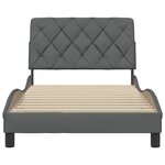 vidaXL Cadre de lit sans matelas gris foncé 100x200 cm tissu