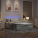 vidaXL Cadre de lit ottoman et matelas gris clair 140x190 velours
