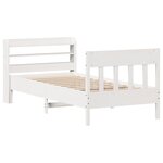 vidaXL Cadre de lit sans matelas blanc 75x190 cm bois de pin massif