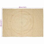 vidaXL Tapis Naturel et Blanc 200 x 290 cm Jute