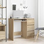 vidaXL Bureau Chêne sonoma 90x45x76 cm Bois d’ingénierie