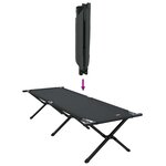 vidaXL Lit de camping pliant Noir Tissu Oxford