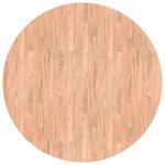 vidaXL Plateau de table Autre Marron clair Ø 90 x 4 cm Chêne massif