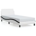 vidaXL Cadre de lit avec tête de lit blanc et noir 80x200cm similicuir