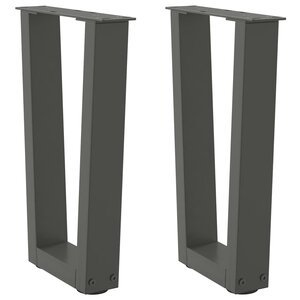 vidaXL Pieds de table basse en forme de V  2 pièces  anthracite  38 x (42-43 3) cm  acier