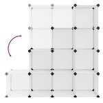 Vidaxl cubes de rangement 12 pièces transparent pp