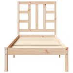 vidaXL Cadre de lit sans matelas 75x190 cm bois massif