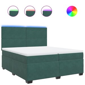 vidaXL Sommier à lattes de lit et matelas Vert foncé 200x200cm Velours