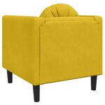 vidaXL Fauteuil avec coussin jaune velours