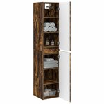 vidaXL Cabinet de Salle de Bain Mural Chêne fumé 33 x 34 5 x 160 cm
