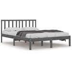 vidaXL Cadre de lit Gris Bois de pin massif 200x200 cm