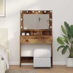 vidaXL Coiffeuse Bois ancien 79 x 41 x 135 cm Bois d'ingénierie