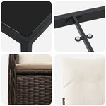 vidaXL Ensemble de salle à manger pour jardin 5 Pièces Marron Poly rotin