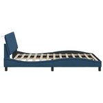 vidaXL Cadre de lit sans matelas bleu 140x190 cm tissu