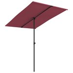 vidaXL Parasol de jardin et mât en aluminium 2x1 5 m rouge bordeaux