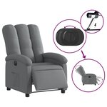 vidaXL Fauteuil inclinable électrique Gris foncé Tissu