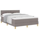 vidaXL Lit à ressorts avec matelas Taupe 140 x 200 cm tissu
