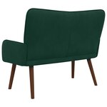 vidaXL Sofa 2 places Vert foncé 115 x 61 x 87 cm Velours