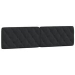 vidaXL Coussin de tête de lit noir 200 cm velours
