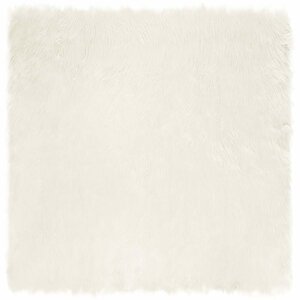 vidaXL Tapis en Peau de Mouton Synthétique Blanc 160 x 160 cm