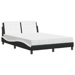 vidaXL Lit avec matelas Zadar noir et blanc 140x200 cm similicuir