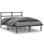 vidaXL Cadre de lit métal sans matelas avec tête de lit noir 140x200cm