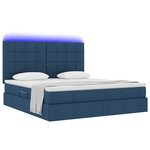 vidaXL Lit avec rangement et LED avec LED Bleu 160 x 200 cm Polyester
