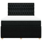 vidaXL Sommier à lattes de lit avec matelas Noir 140x190 cm Tissu