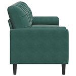 vidaXL Canapé 3 places avec oreillers vert foncé 210 cm velours
