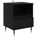 vidaXL Cabinet de chevet avec tiroir 2 Pièces Chêne noir 40 x 35 x 50 cm