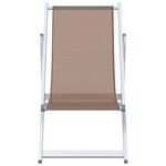 vidaXL Chaises de plage pliantes lot de 2 marron aluminium textilène